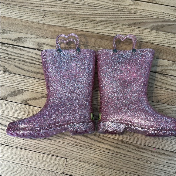 3/$6 Sparkly Pink Rain Boots - Picture 2 of 4